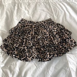 Hanna Anderson leopard print velvet skirt